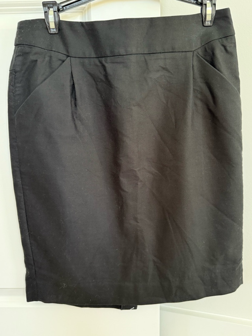 J. Crew Black Pencil Skirt with Subtle Front Darts